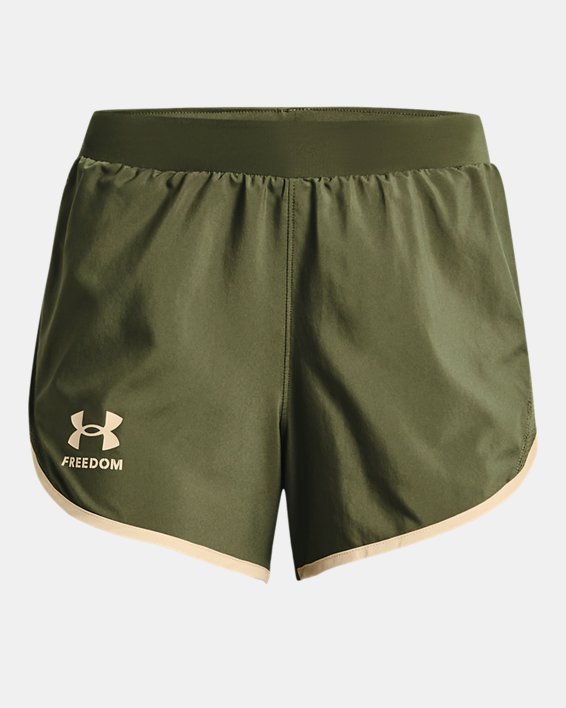 Women's UA Freedom Fly-By Shorts, Green, pdpMainDesktop image number 6